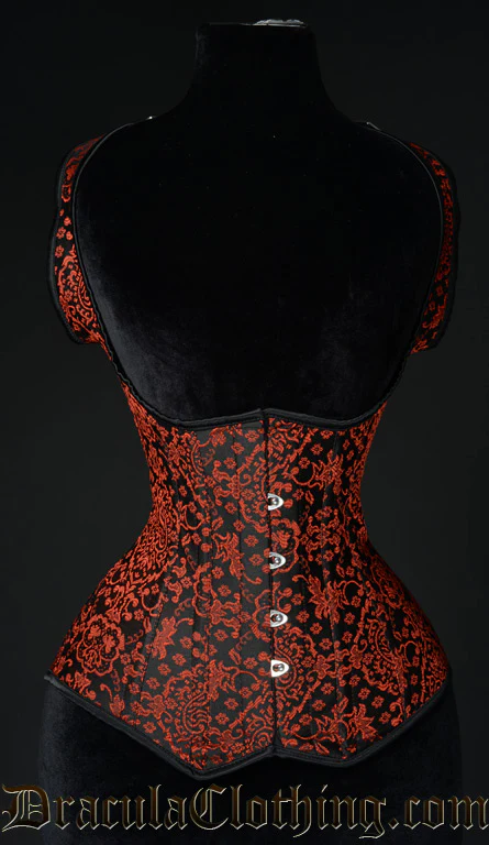 Red Jacquard Shoulder Corset