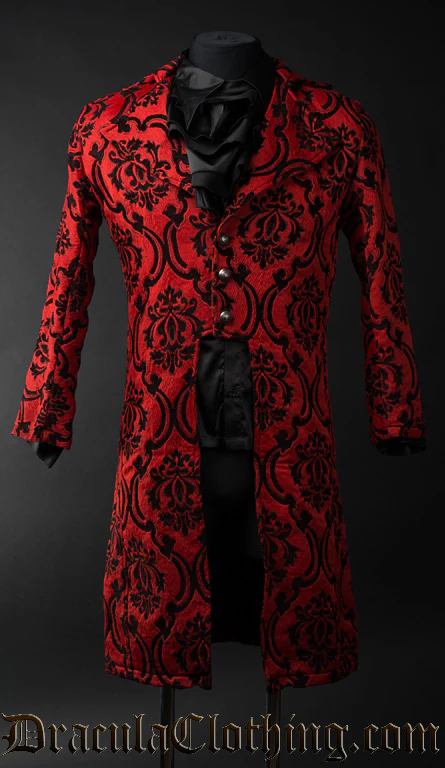 Red Jacquard Tailcoat - Image 3