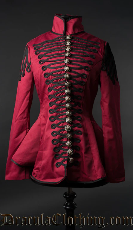 Red Ladies Military Jacket - Image 2