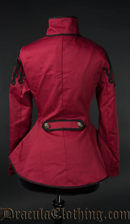 Red Ladies Military Jacket - Image 4