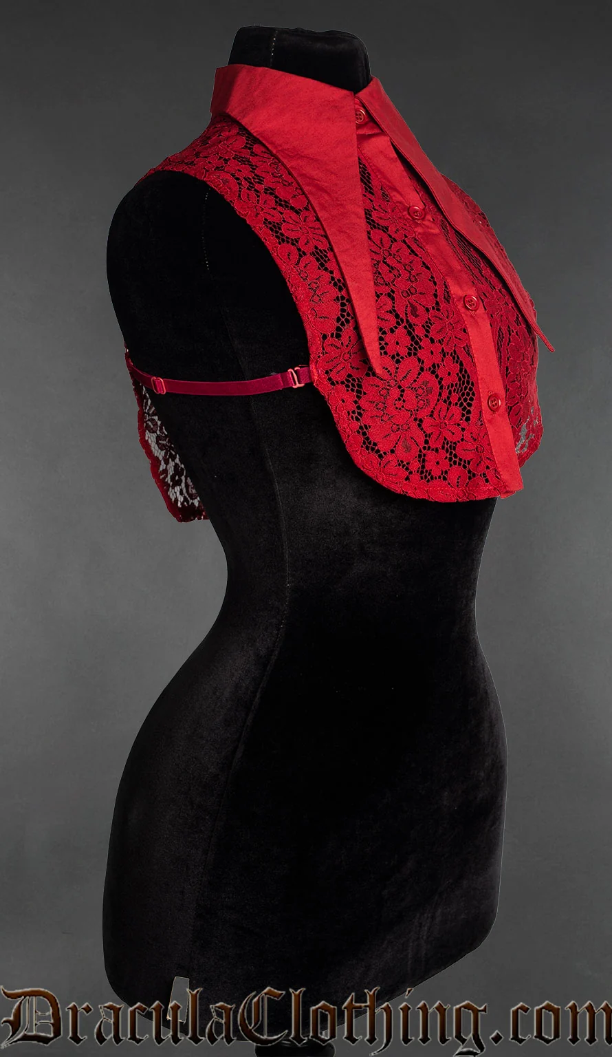 Red Long Lapel Collar - Image 3