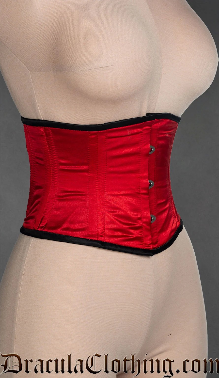 Red Satin Laceless Corset - Image 3