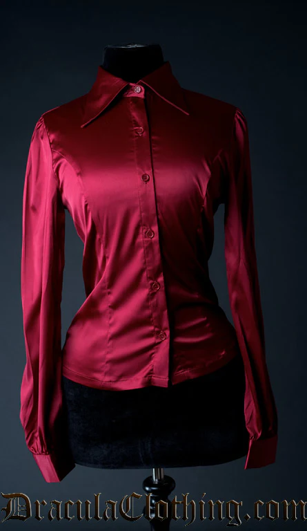 Red Satin Marquess Blouse - Image 3