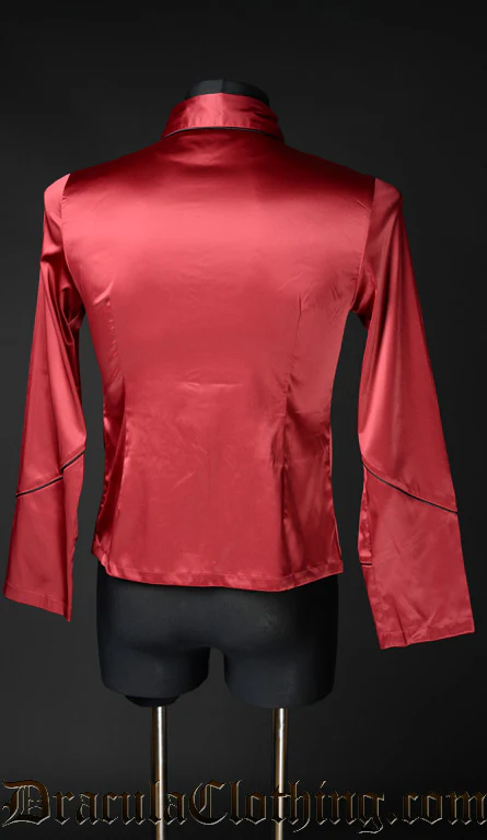 Red Satin Military Shirt - Image 4