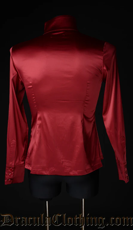 Red Satin Naval Shirt - Image 2