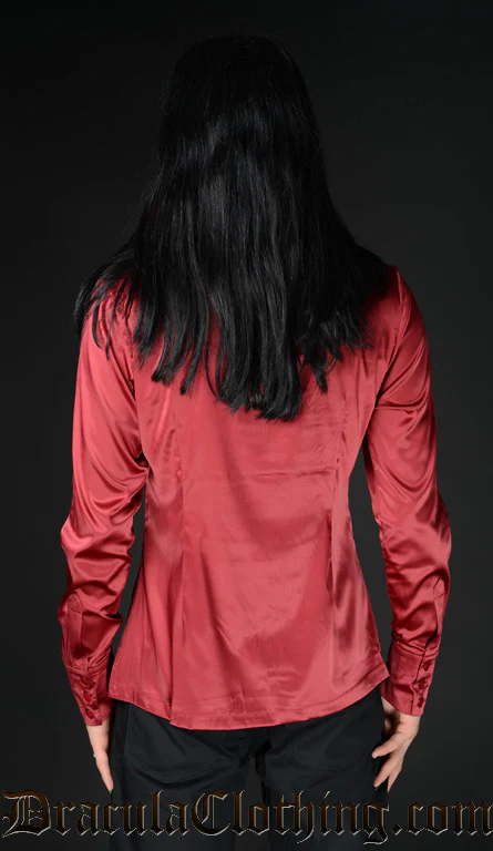 Red Satin Naval Shirt - Image 4