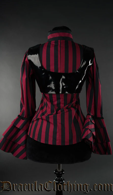 Red Striped Buckle Blouse - Image 4