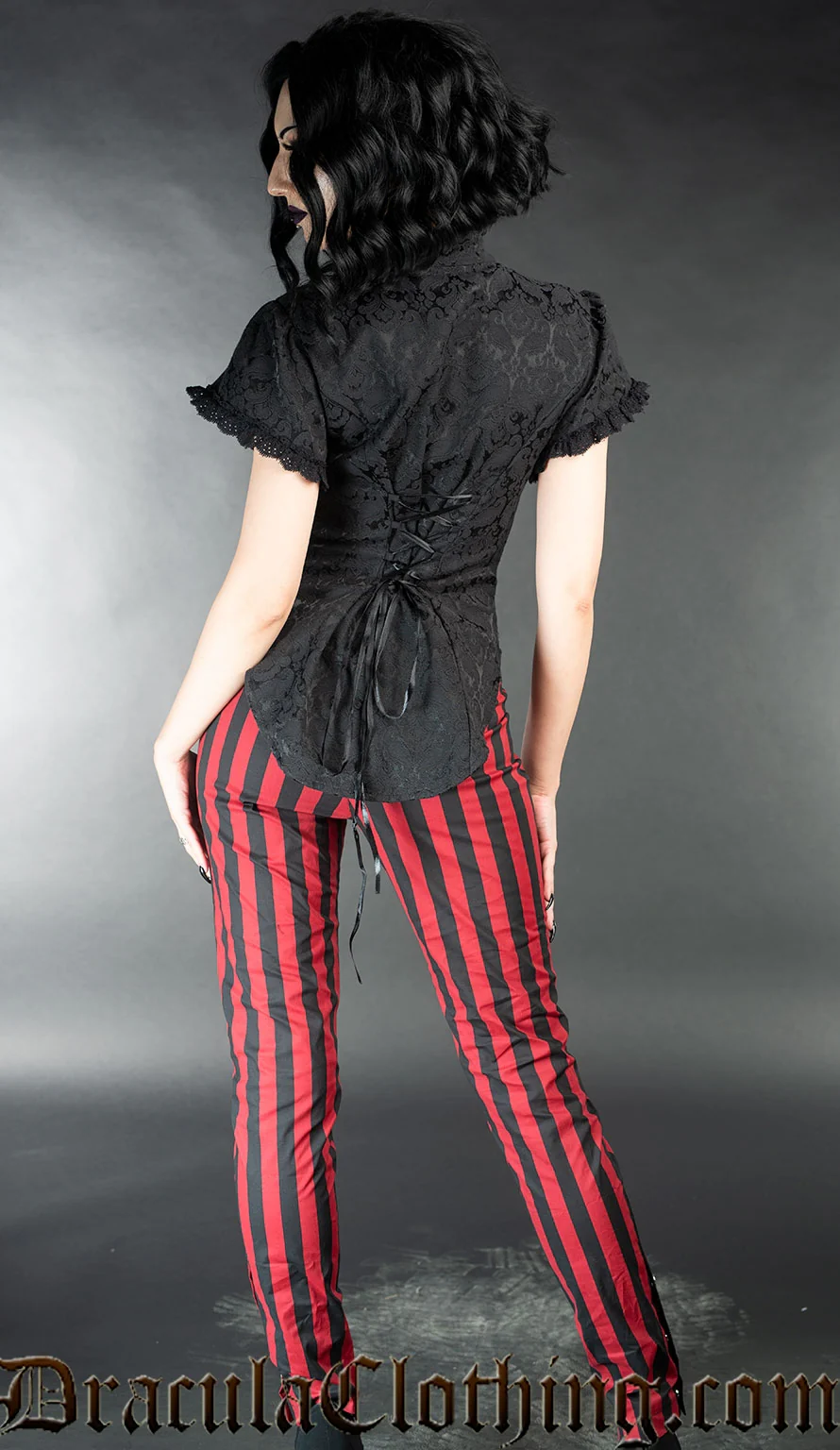 Red Striped Five Button Pants - Image 2