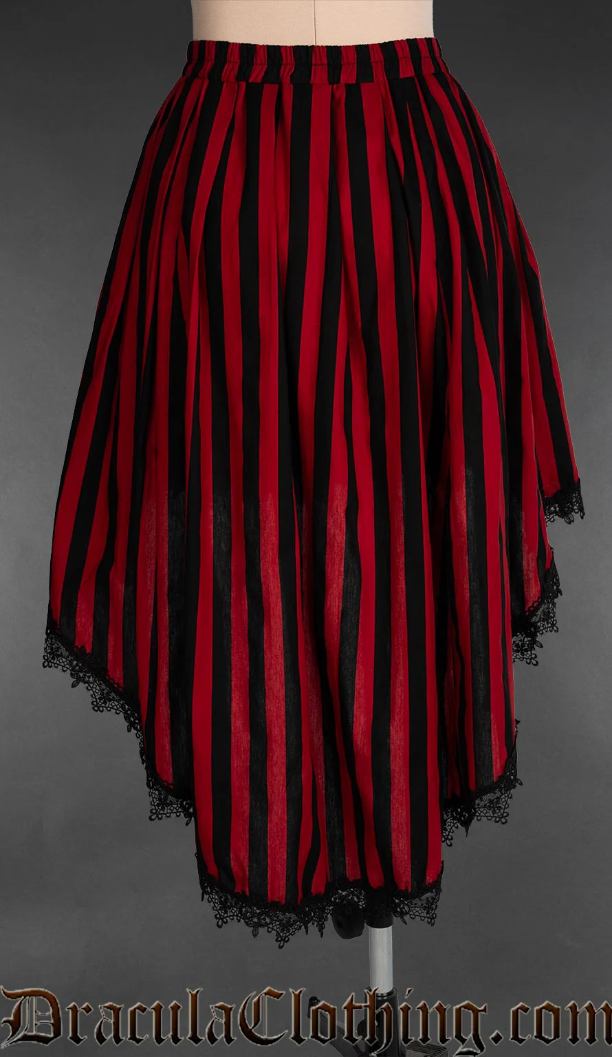 Red Striped High Low Skirt - Image 4