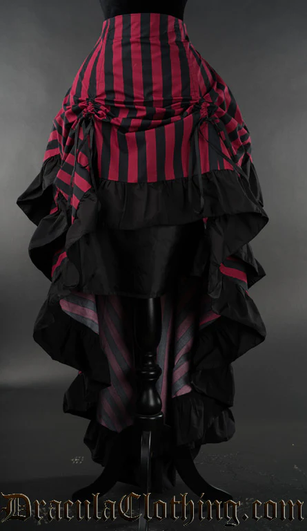 Red Striped Layer Bustle Skirt - Image 2
