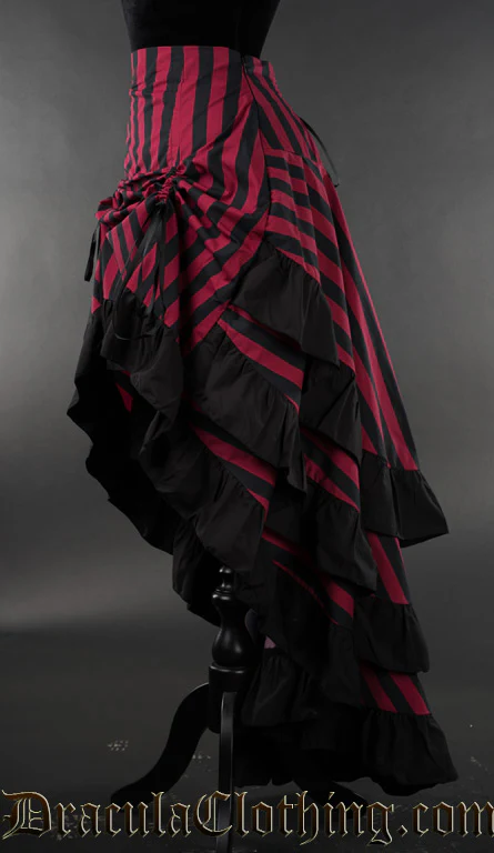 Red Striped Layer Bustle Skirt - Image 4