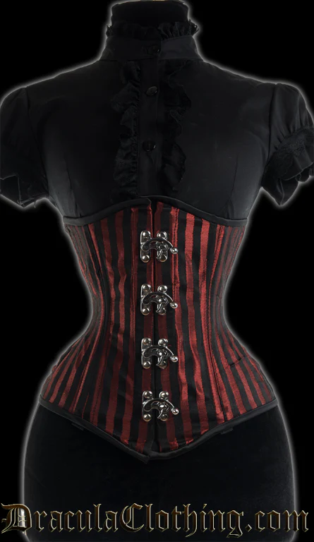 Red Striped Extreme Waist Clasp Corset