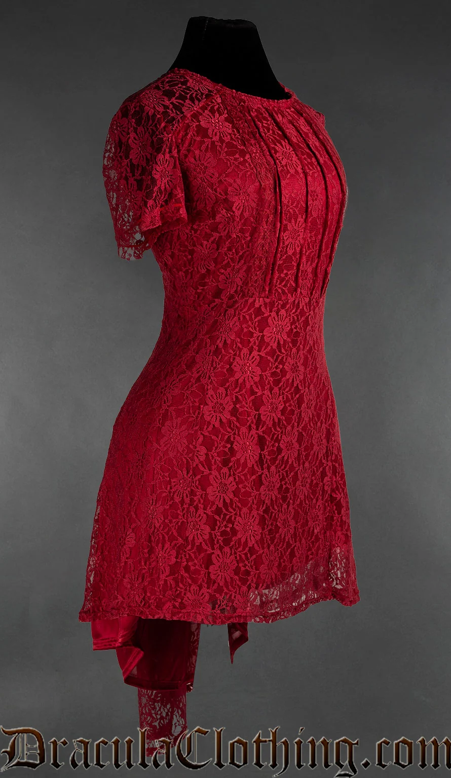 Red Sweet Lace Dress - Image 3