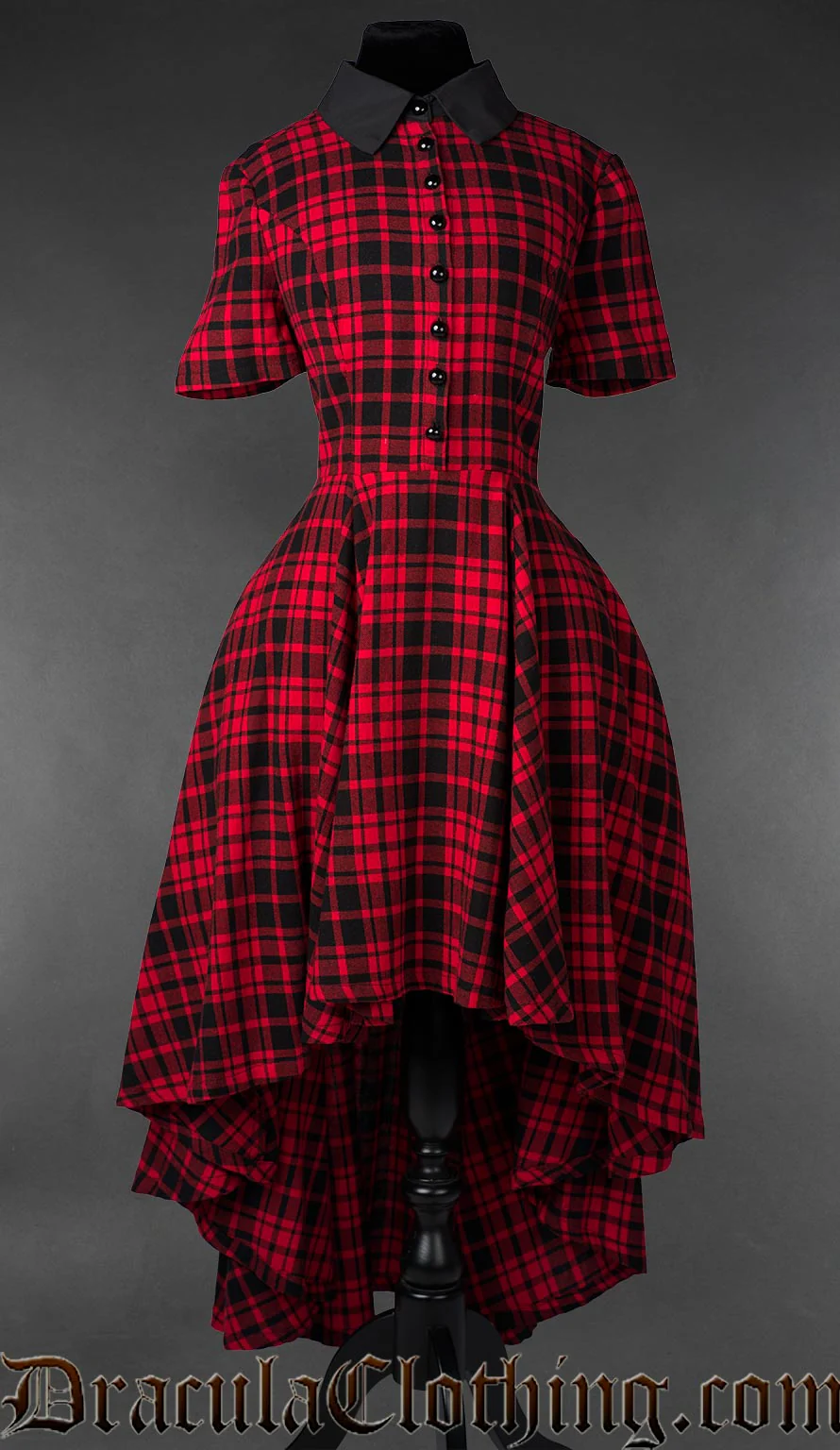 Red Tartan High Low Dress - Image 5