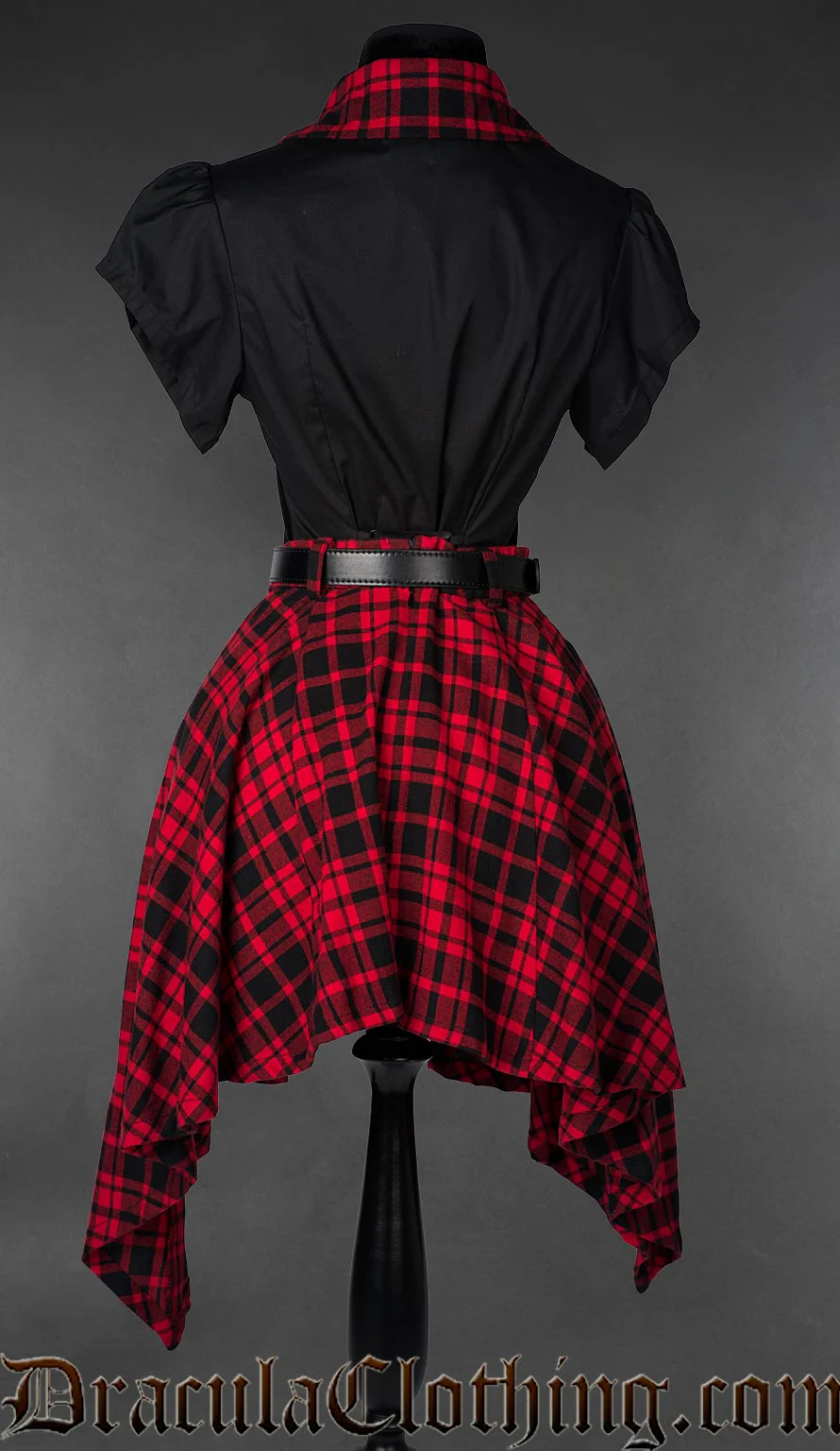 Red Tartan High Low Skirt - Image 6