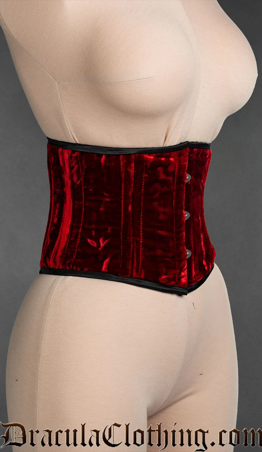 Red Velvet Laceless Corset - Image 3