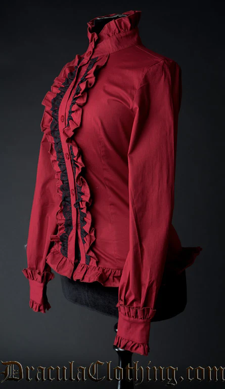 Red Victorian Blouse - Image 2