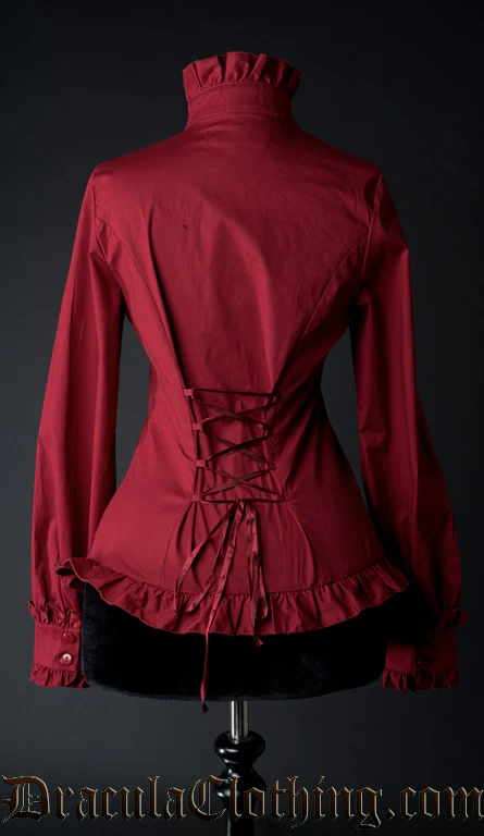 Red Victorian Blouse - Image 4