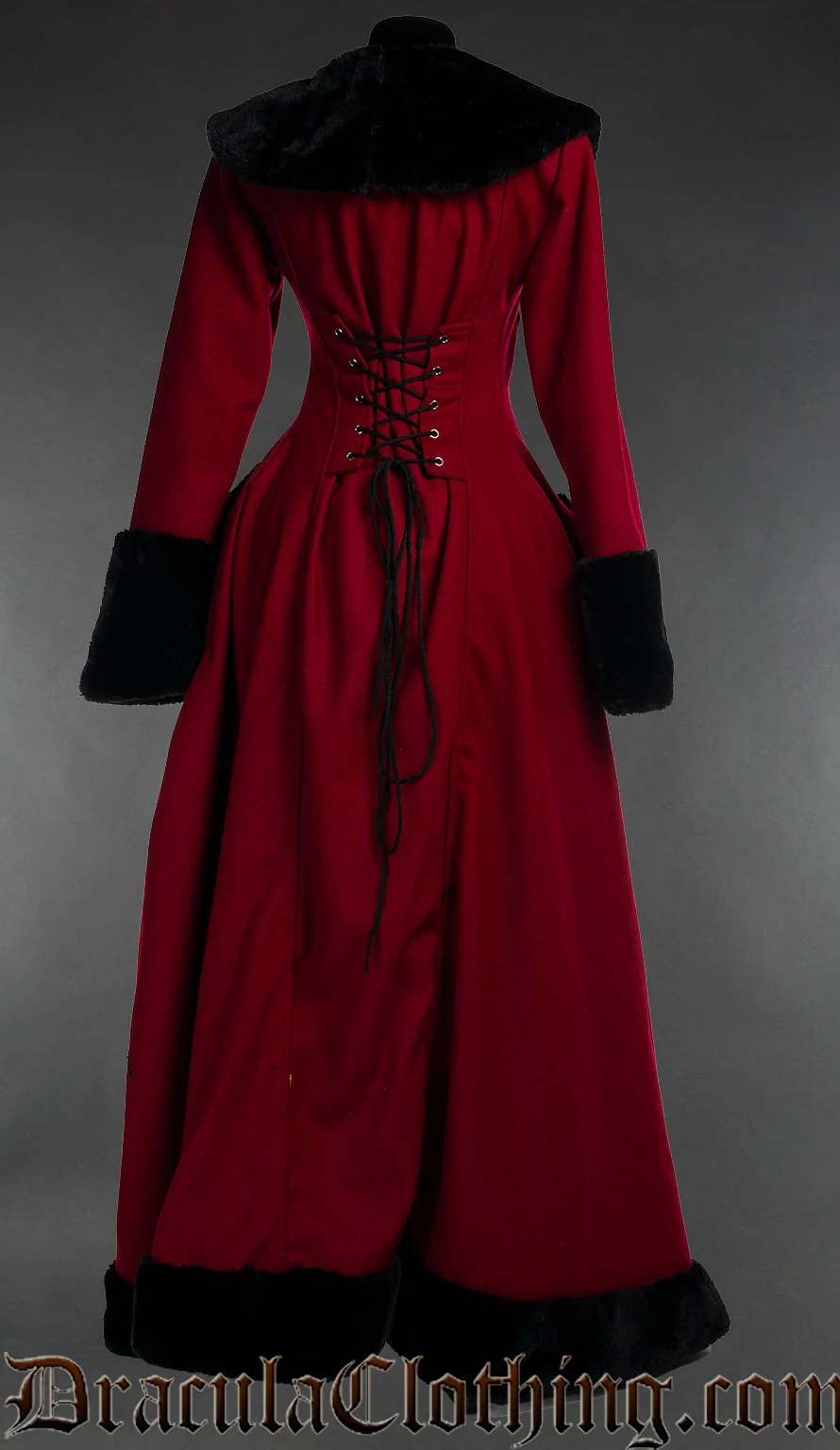 Red Wool Pocket Winter Coat - Image 2