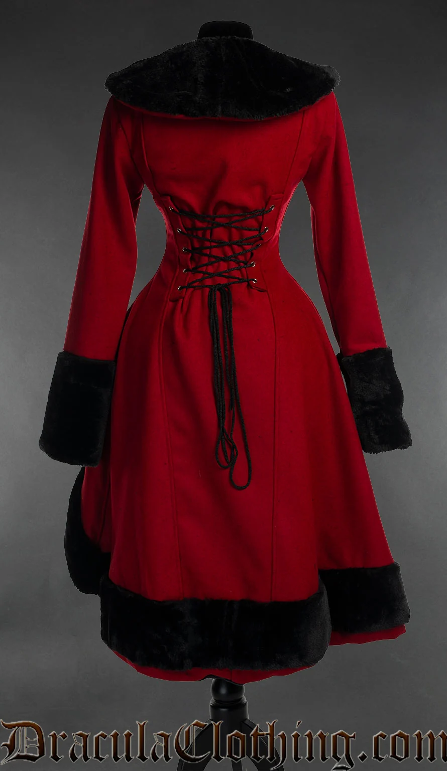 Red Wool Princess Coat - Image 3