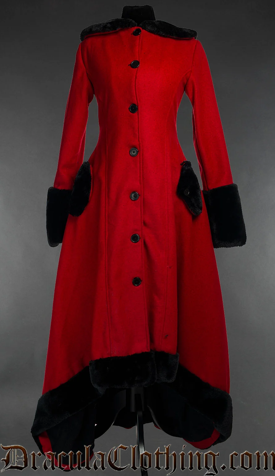 Red Wool Warm Winter Coat - Image 2