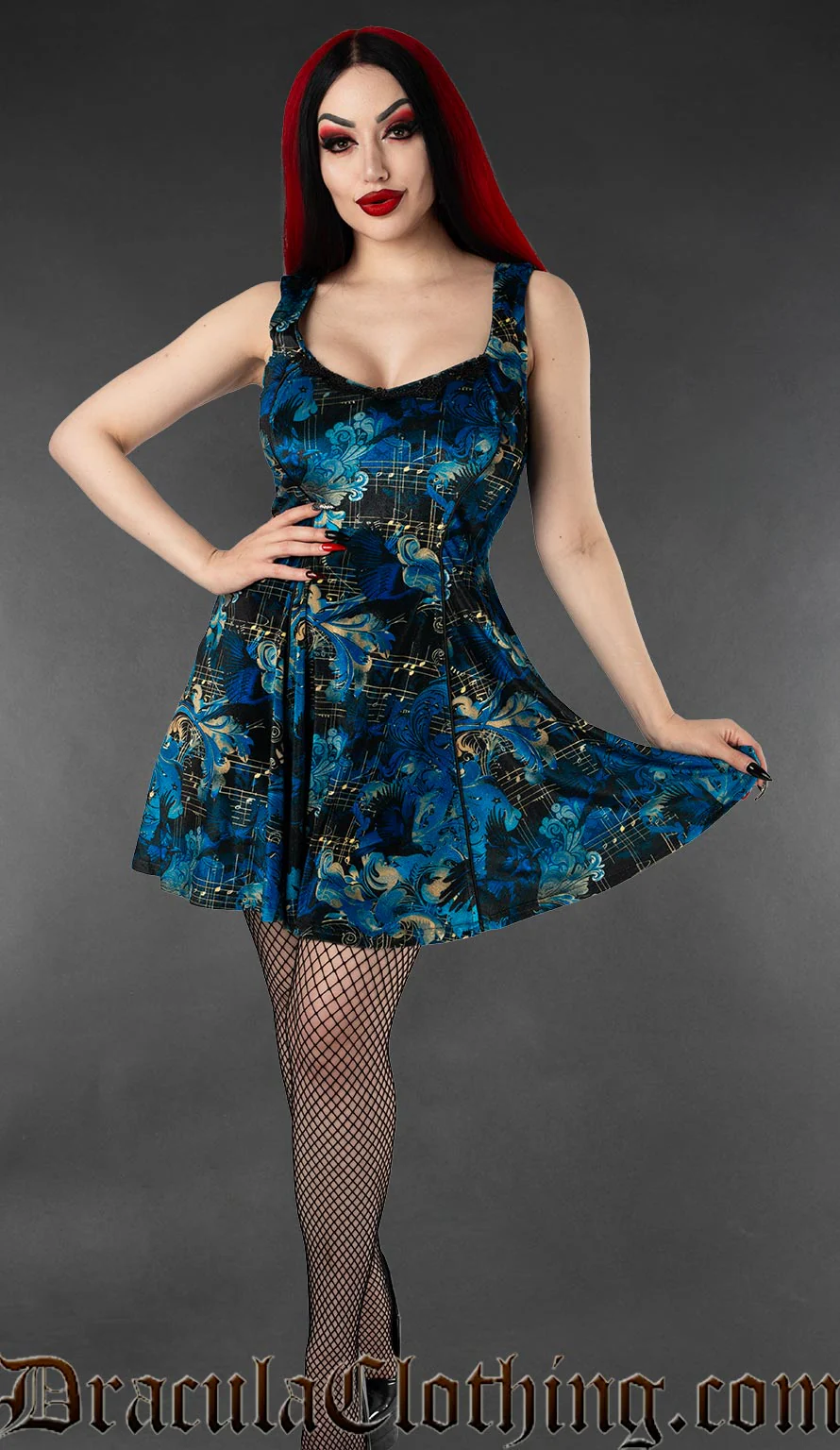 Requiem Raven Velvet Pocket Dress