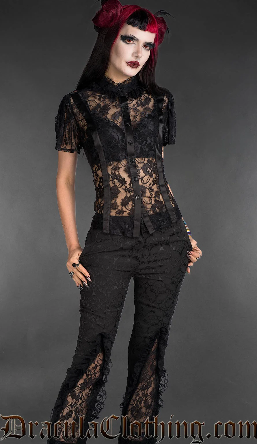 See Through Lace Blouse - Image 2
