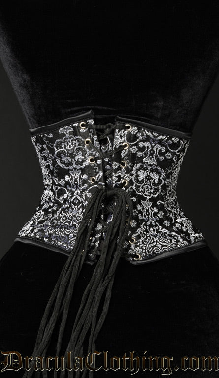 Silver Brocade Waist Cincher - Image 2