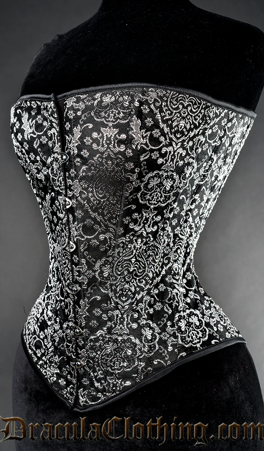 Silver Jacquard Overbust Corset - Image 2