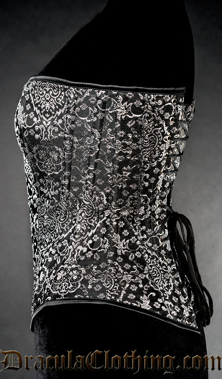 Silver Jacquard Overbust Corset - Image 3