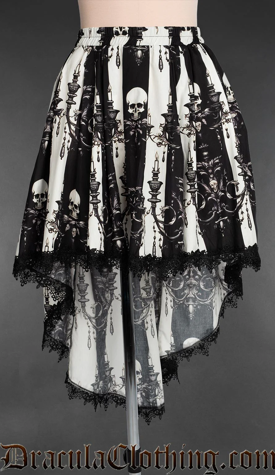 Skull Striped High Low Skirt - Image 2