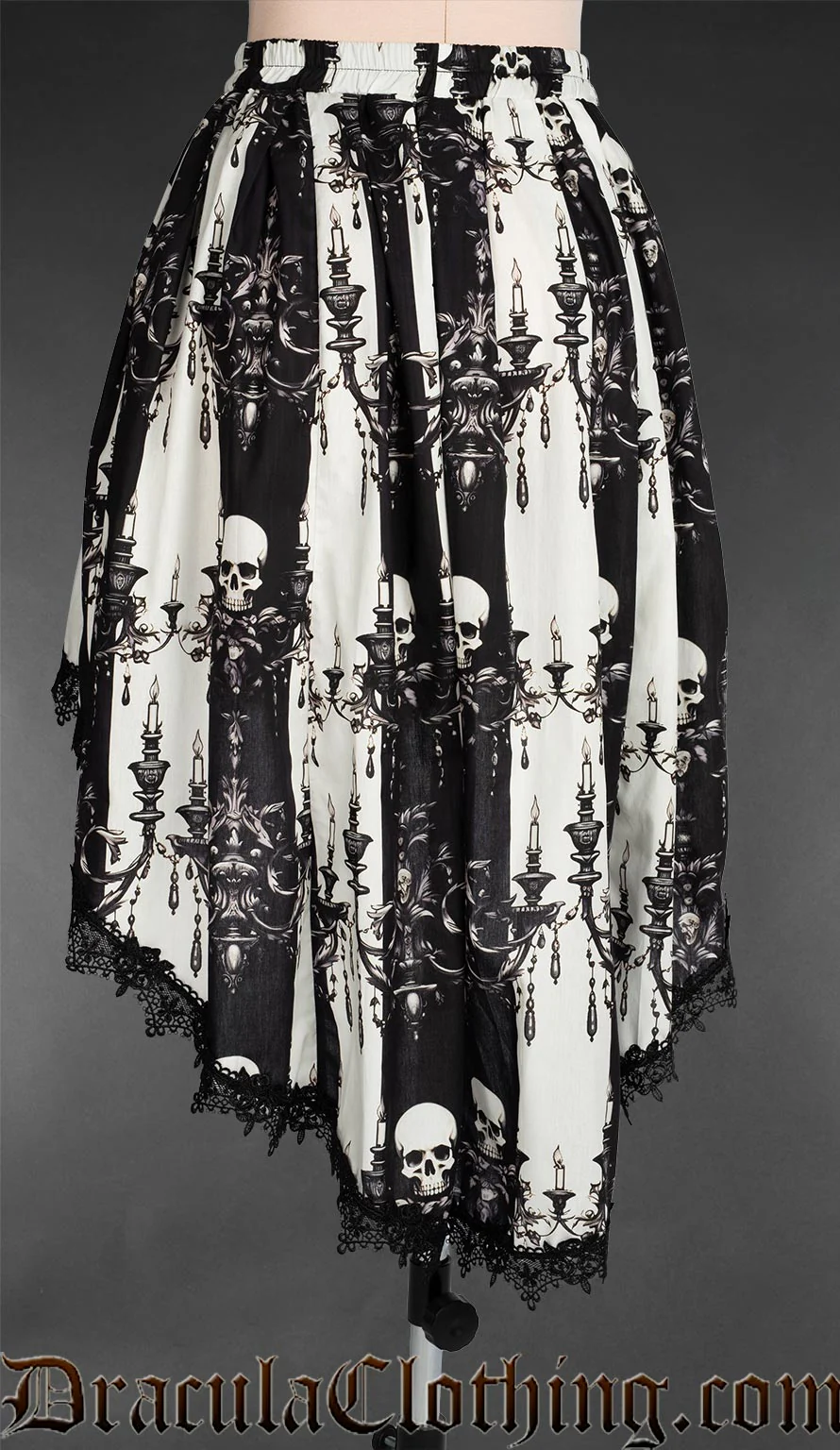 Skull Striped High Low Skirt - Image 3