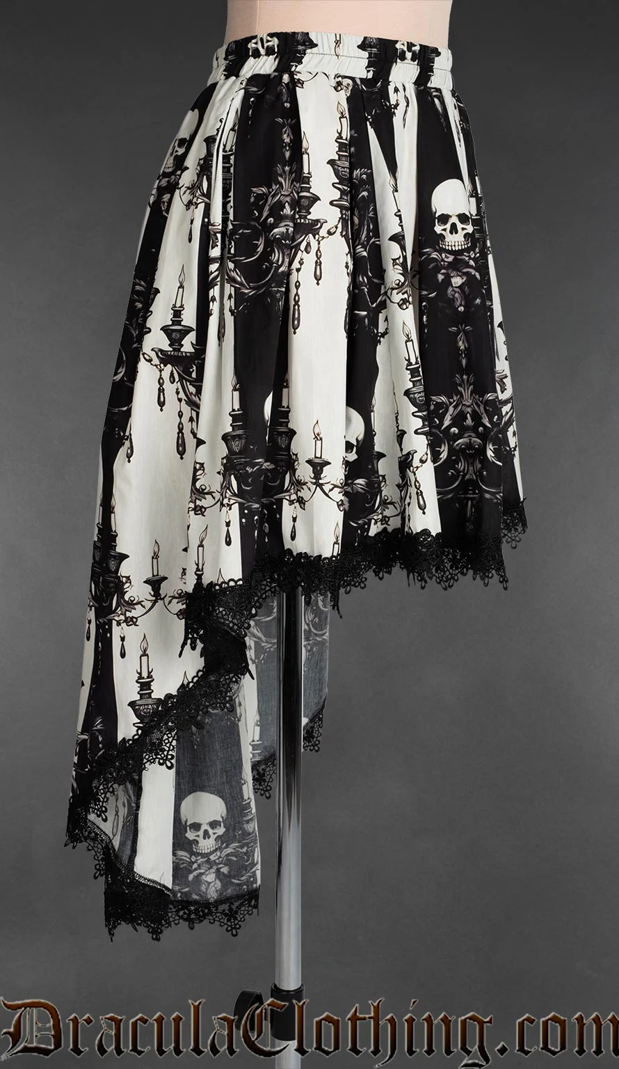 Skull Striped High Low Skirt - Image 4