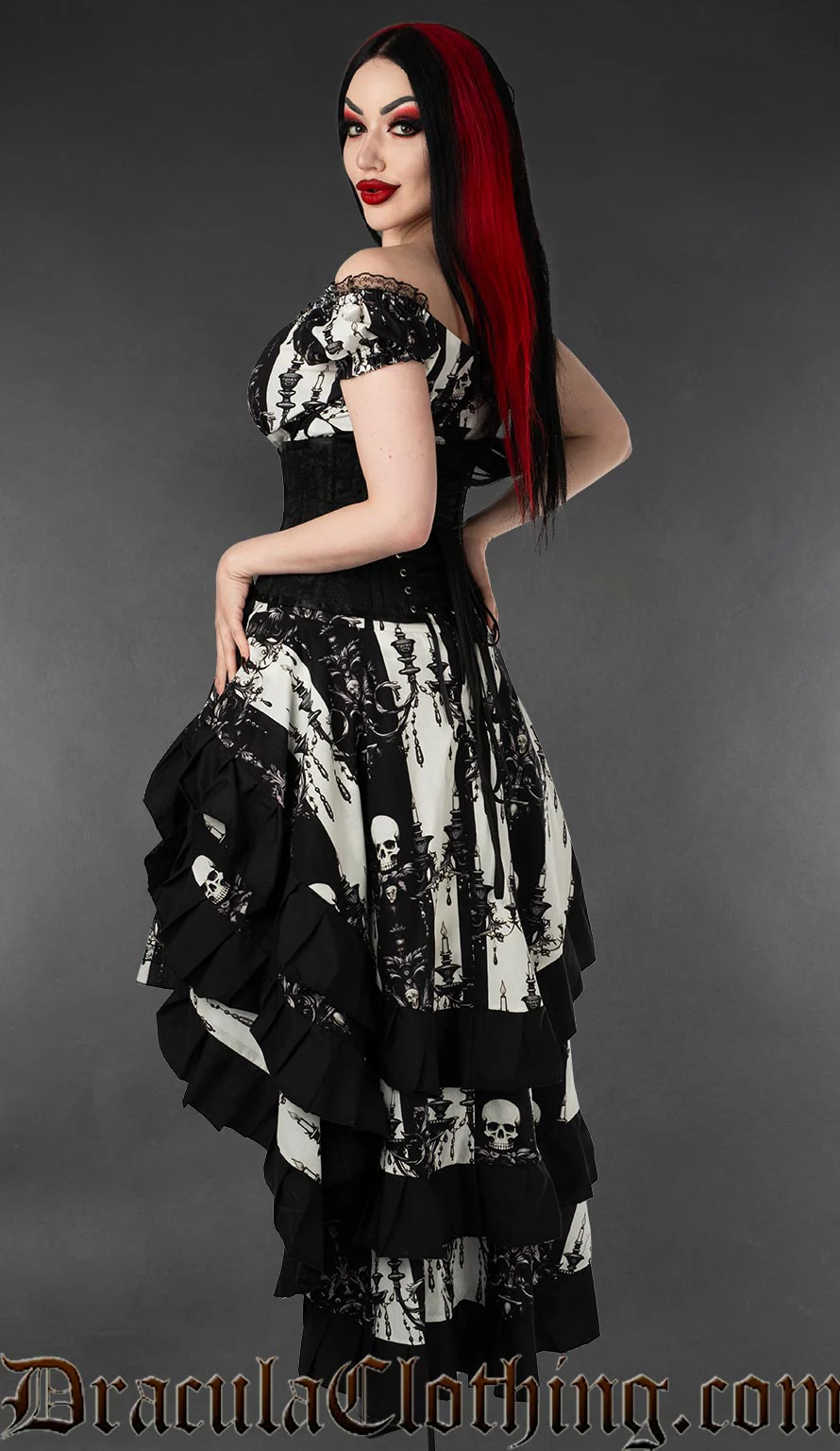 Skull Striped Layer Bustle Skirt - Image 2