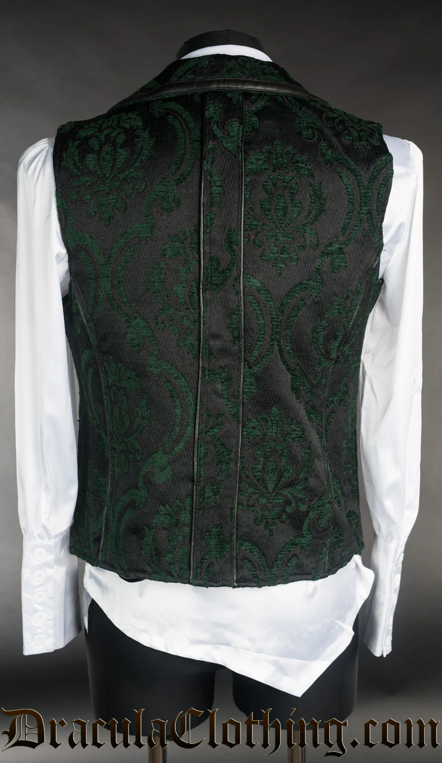 Spiked Green Brocade Vest - Image 3