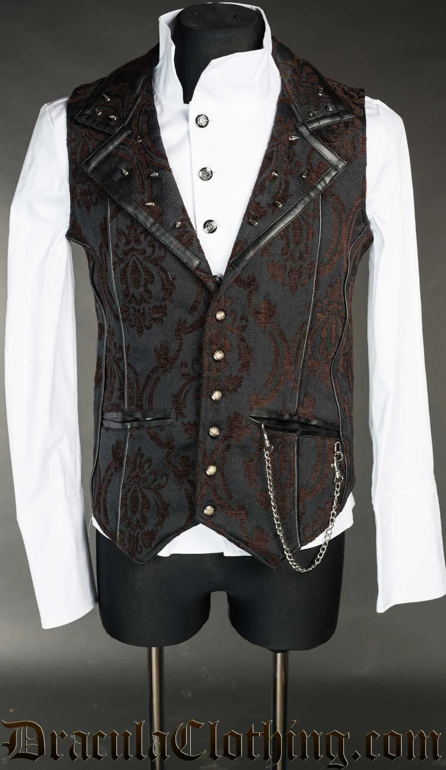 Steampunk Brocade Spiked Vest - Image 2