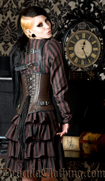 Steampunk Buckle Leather Corset - Image 6