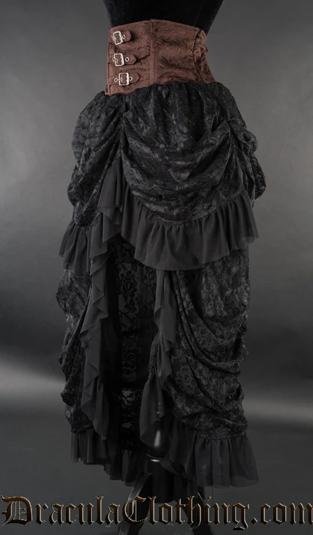 Steampunk High Waist Bustle Skirt - Image 2