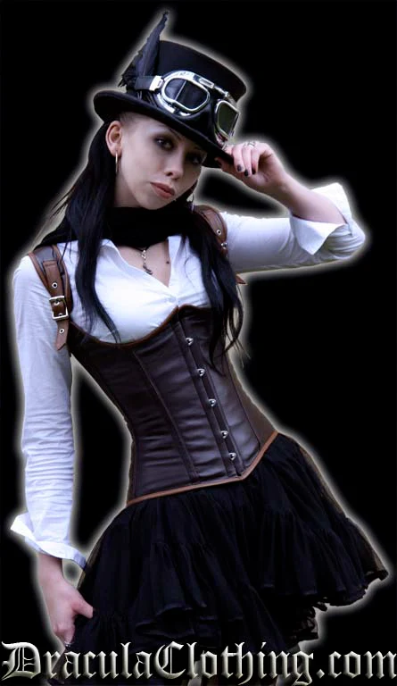 Leather Steampunk Princess Underbust Corset - Image 5