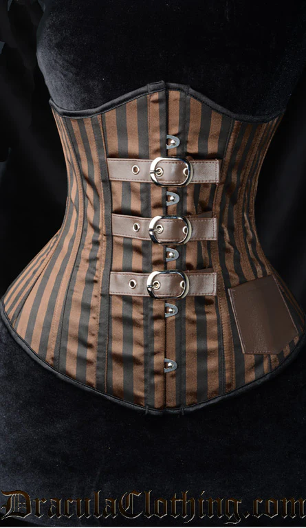 Steampunk Striped Buckle Corset - Image 4