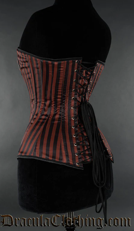 Steampunk Striped Cleavage Corset - Image 3