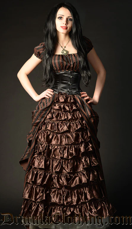 Steampunk Striped Victorian Dress