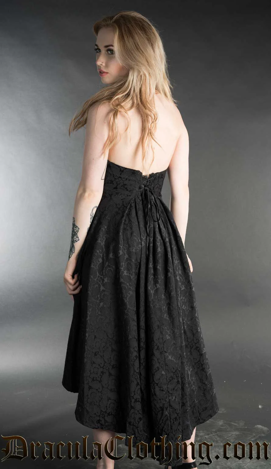 Strapless Brocade Dress - Image 3