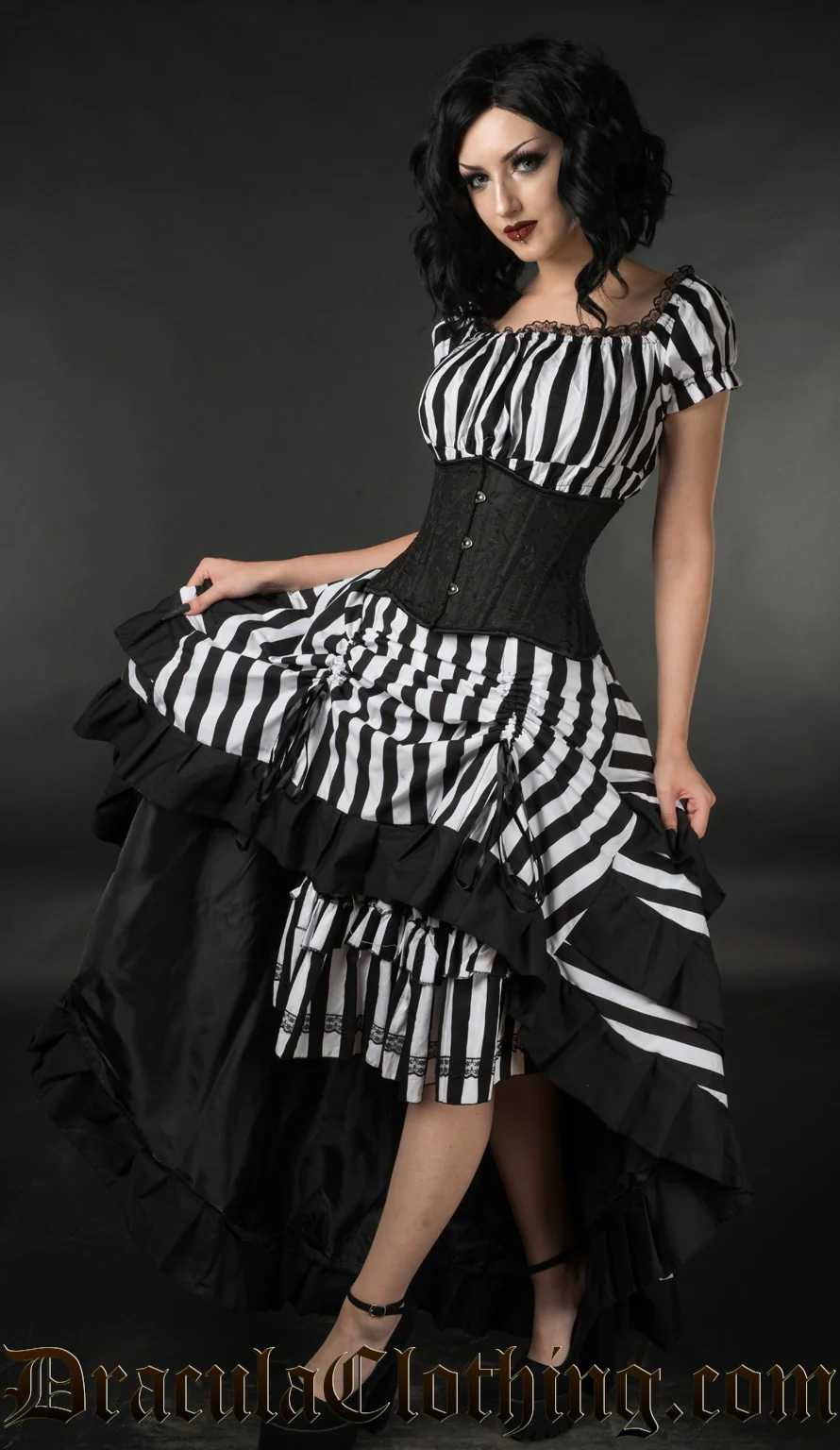 Striped Layer Bustle Skirt Old