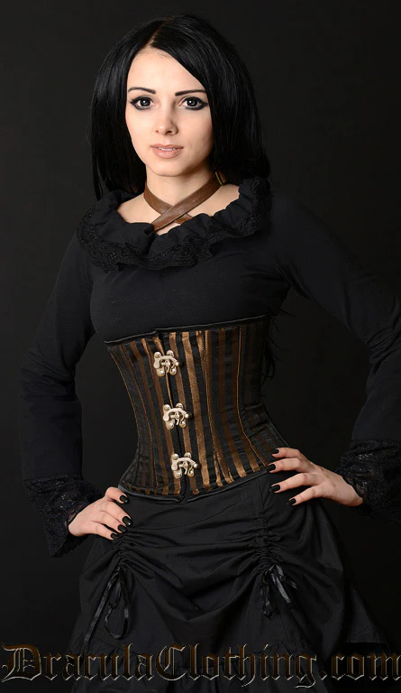 Striped Steampunk Clasp Corset - Image 3