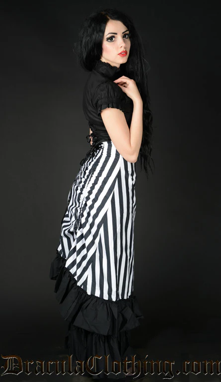 Striped Two Layer Bustle Skirt