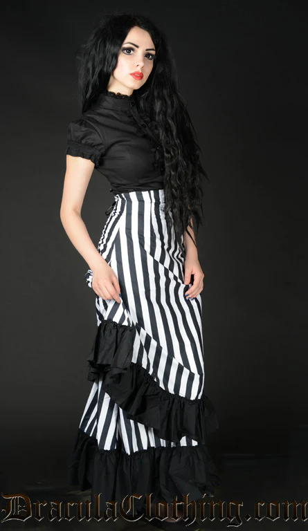 Striped Two Layer Bustle Skirt - Image 2
