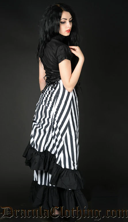 Striped Two Layer Bustle Skirt - Image 3
