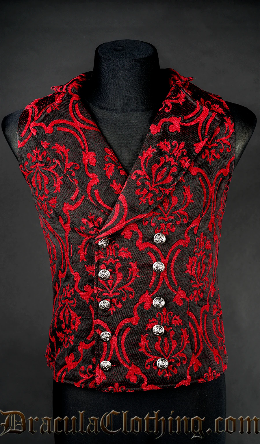 Thick Red Double Buttoned Vest