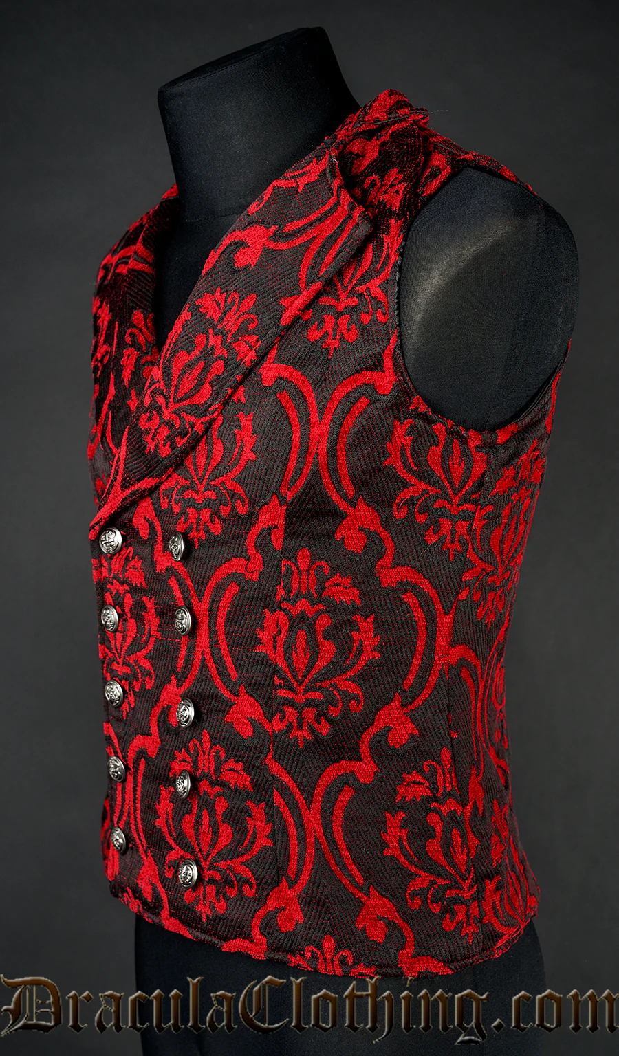 Thick Red Double Buttoned Vest - Image 2